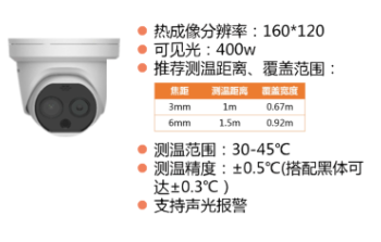 双光智能人体测温半球仪